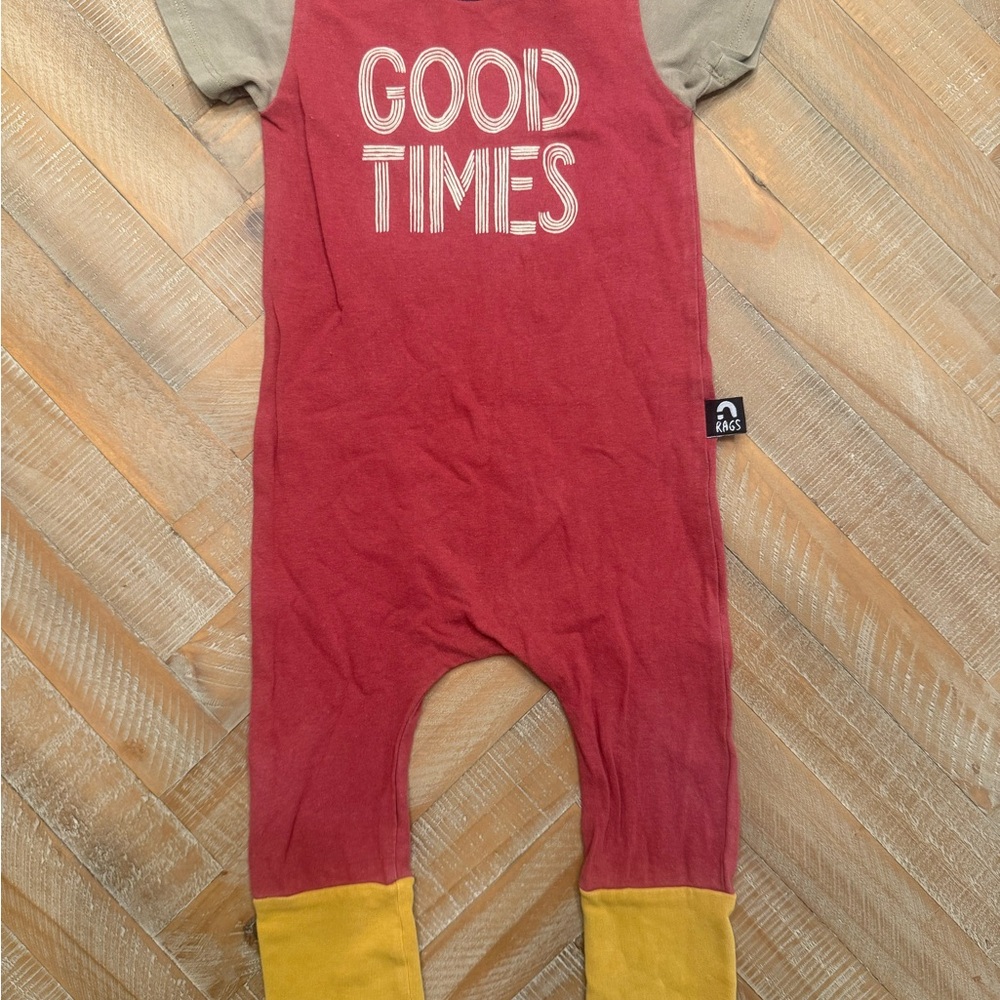 Rags to Raches Red Good Times bodysuit 6-12 months